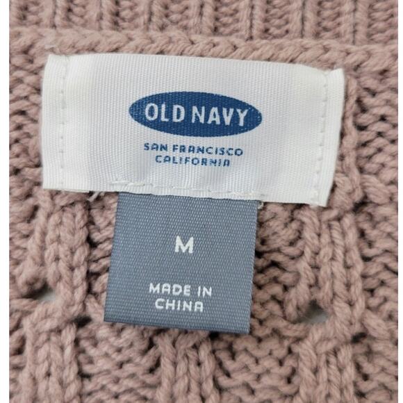 Old Navy Sweater Womens Medium Boho Mauve Sweater Cottage Core Casual Sweater - Picture 7 of 7